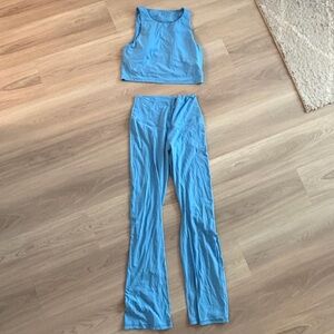 OFFLINE by Aerie Light Blue Crop Tank and Pants Set